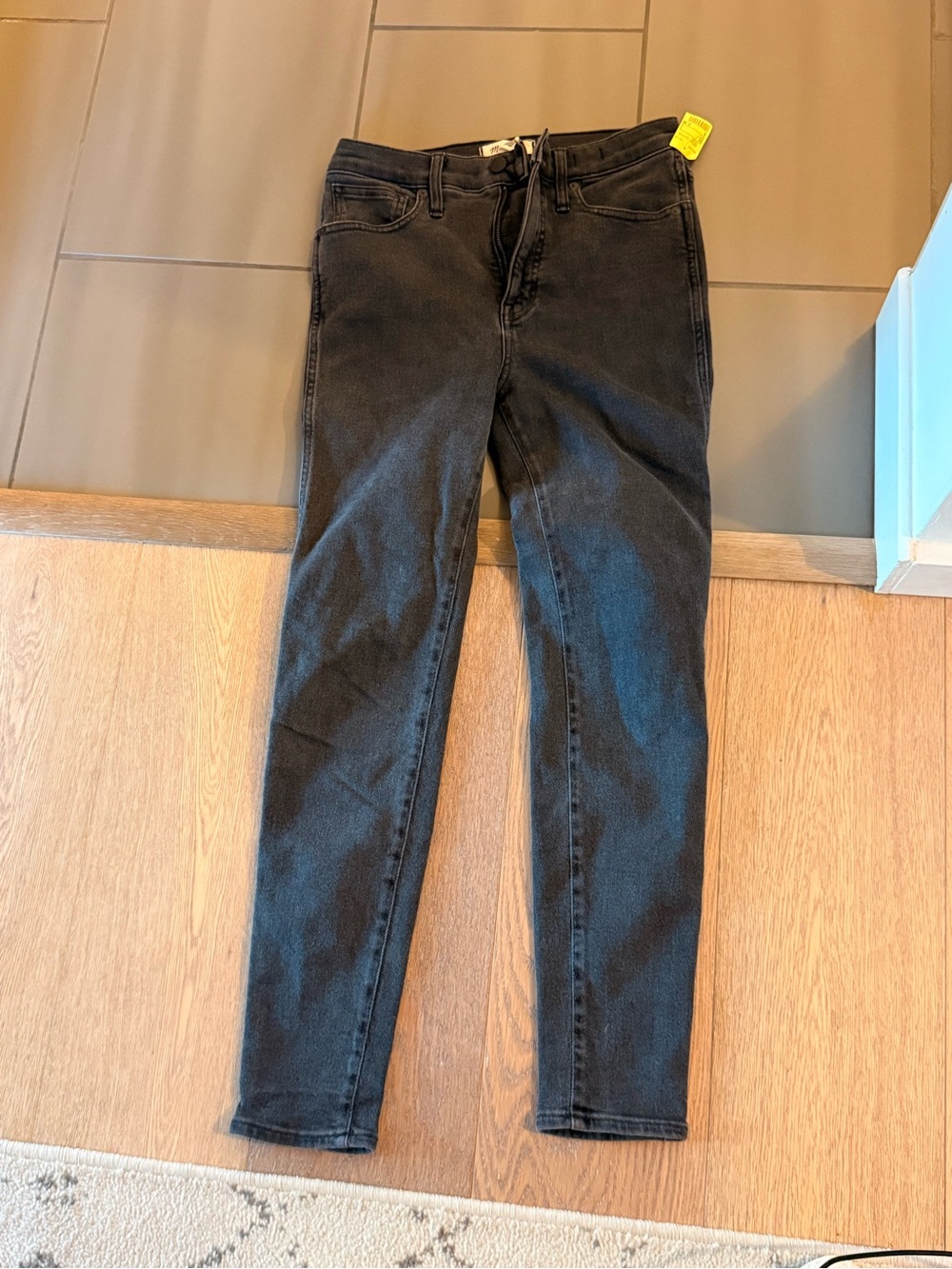 Madewell 10” High Rise Skinny Jeans Black Wash Size 29